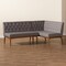 Baxton Studio Riordan Mid-Century Grey Fabric and Walnut Brown Finished Wood 2-PC Dining Nook Banquette Set 186-11355-Zoro - alternate 3